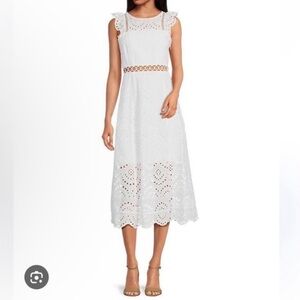 NWOT*Sam Edelman eyelet white midi dress Size 4